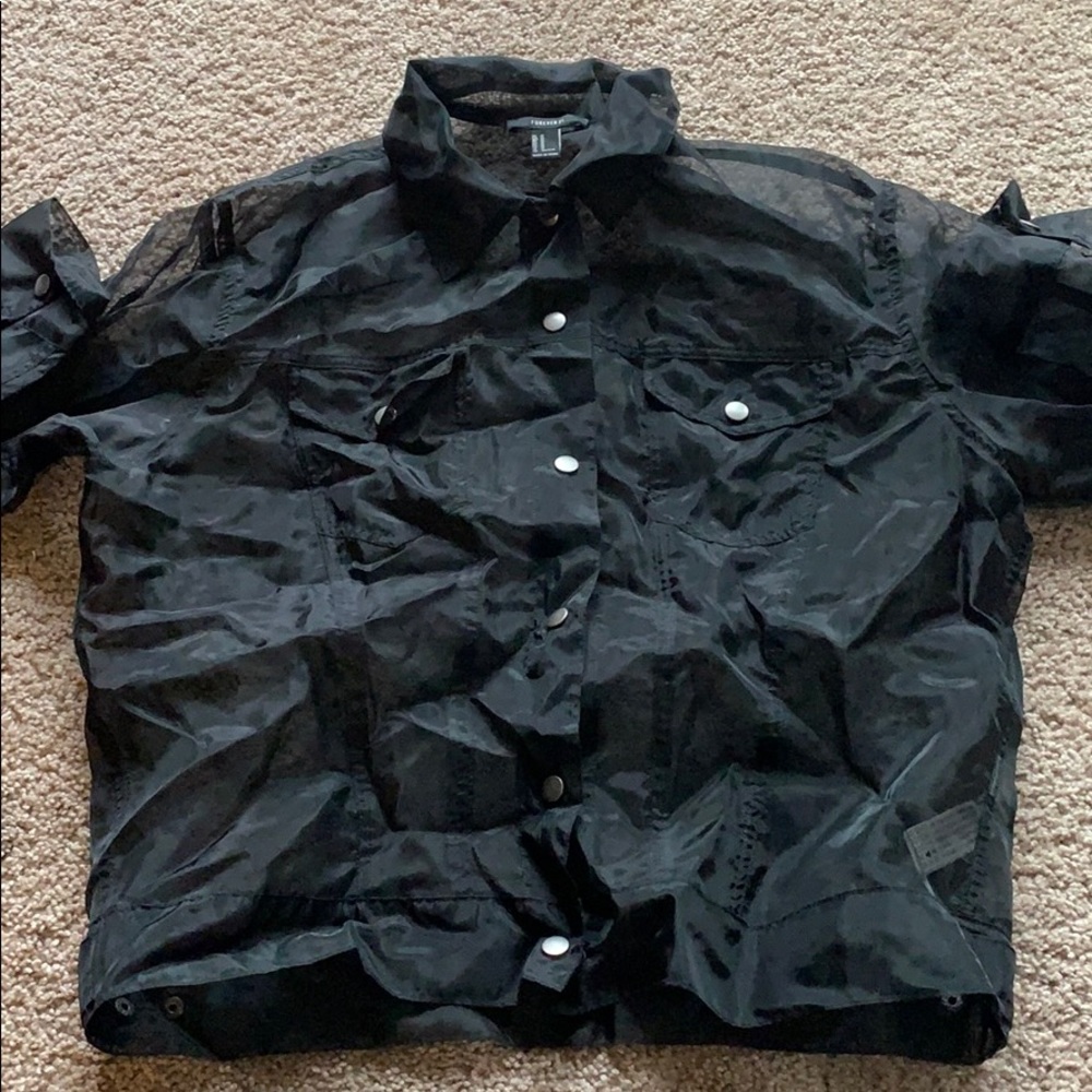 See through black jacket